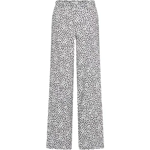 Wide Trousers, female, , Size: XS Heart Print Wide Trousers - Fabienne Chapot - Modalova