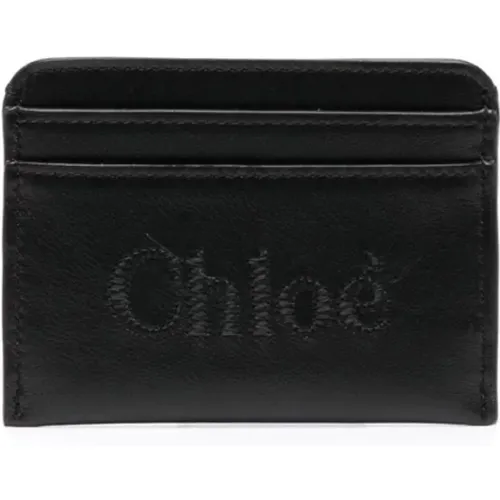 Embroidered Logo Wallet , female, Sizes: ONE SIZE - Chloé - Modalova