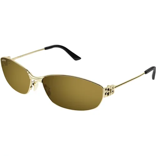Oval Metal Sunglasses with BB Hinge , unisex, Sizes: 65 MM - Balenciaga - Modalova