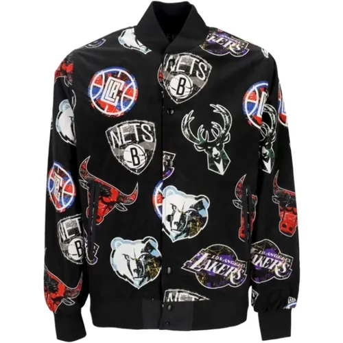 Bomber Jackets, male, , Size: S NBA All Over Print Bomber Jacket - new era - Modalova