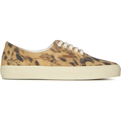 Sneakers mit Leopardenmuster , Herren, Größe: 44 EU - Tom Ford - Modalova