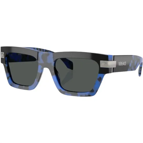 Square Blue Sunglasses , male, Sizes: ONE SIZE - Versace - Modalova