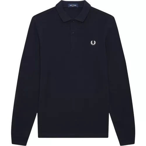 Polo Shirts, male, , Size: L Long Sleeve Tennis Polo Shirt - Fred Perry - Modalova