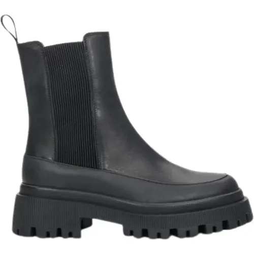 Schwarze Plateau-Stiefeletten für Damen aus echtem Leder Er00110197 , Damen, Größe: 36 EU - Estro - Modalova