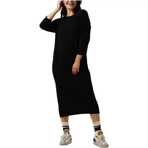 Schwarzes Midi-Kleid Zeitloser Stil , Damen, Größe: S - Penn&Ink N.Y - Modalova