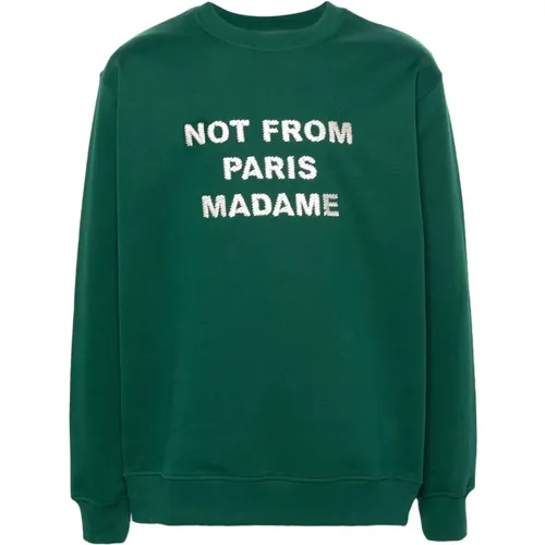 Waldgrüner Slogan-Sweatshirt , Herren, Größe: L - Drole de Monsieur - Modalova