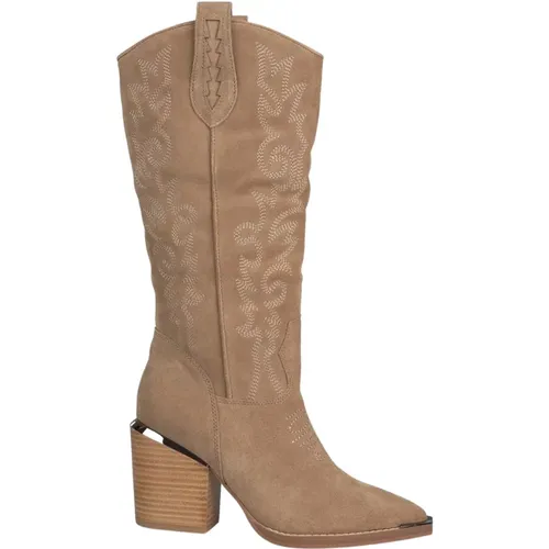 Leather Cowboy Boots with Embroidery , female, Sizes: 8 UK - Alma en Pena - Modalova