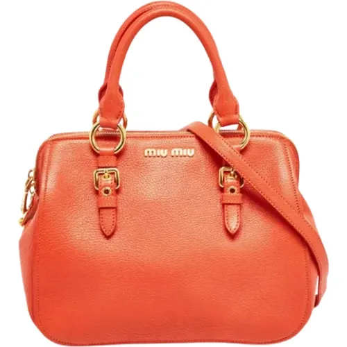 Pre-owned Leather handbags , female, Sizes: ONE SIZE - Miu Miu Pre-owned - Modalova