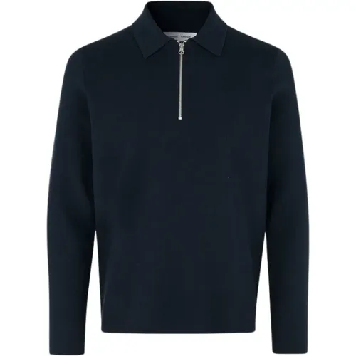 Zip Knit Polo Shirt , Herren, Größe: S - Samsøe Samsøe - Modalova