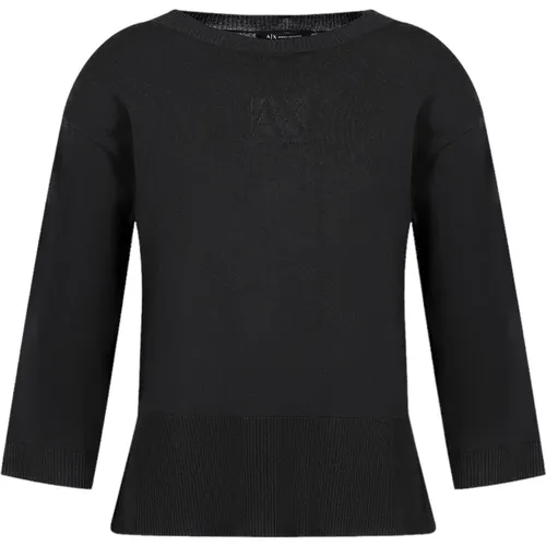 Dym1H Schwarz Pullover Trendy Look , Damen, Größe: L - Armani Exchange - Modalova