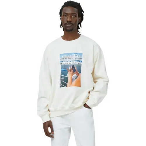 Printed Crewneck Sweatshirt , male, Sizes: L, M - closed - Modalova