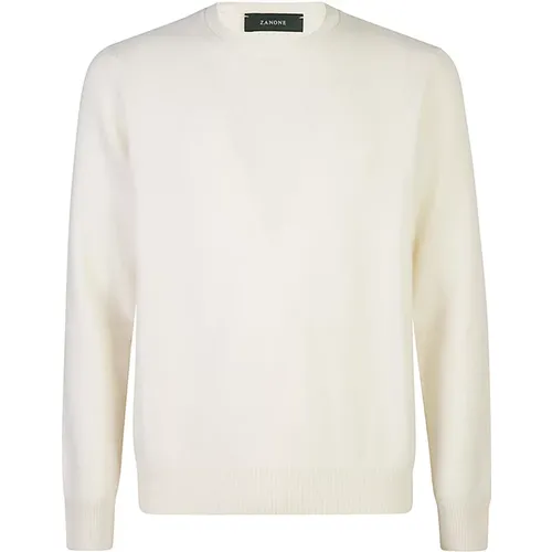 Cream Sweater Long Sleeve Regular Fit , male, Sizes: M - Zanone - Modalova