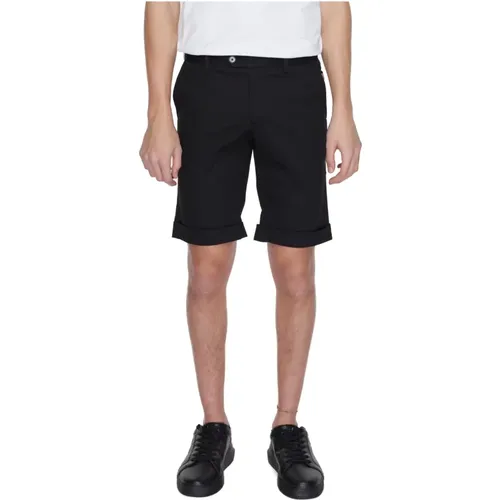 Schwarze Baumwoll-Zip-Shorts für Männer - Alviero Martini 1a Classe - Modalova