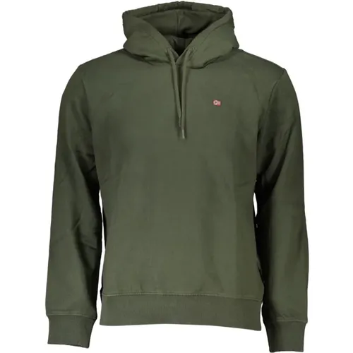 Grüner Fleece Hoodie - Regular Fit , Herren, Größe: 2XL - Napapijri - Modalova