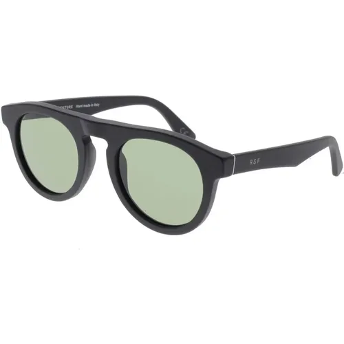 Schwarze Matte Racer Sonnenbrille , unisex, Größe: 50 MM - Retrosuperfuture - Modalova
