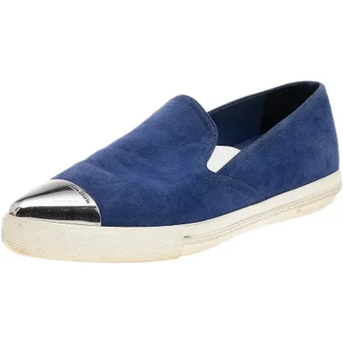 Pre-owned Flats, female, , Size: 6 US Pre-owned Suede sneakers - Miu Miu Pre-owned - Modalova