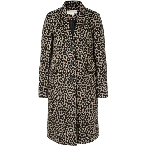 Leopard Jacquard Coat , female, Sizes: XS, M - Michael Kors - Modalova