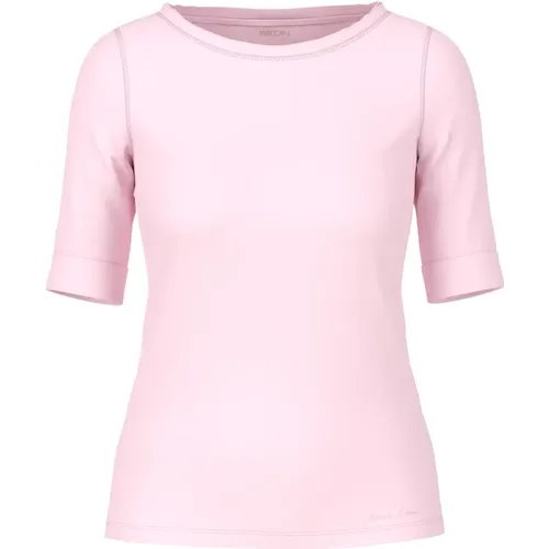 Casual Turn-up Sleeve T-Shirt , Damen, Größe: XL - Marc Cain - Modalova