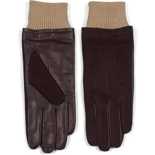 Leah Dark Leather Gloves , male, Sizes: 7 IN, 8 1/2 IN, 8 IN, 7 1/2 IN - Howard London - Modalova