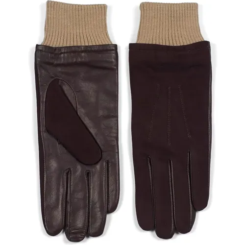 Gloves, male, , Size: 7 1/2 IN Leah Dark Leather Gloves - Howard London - Modalova