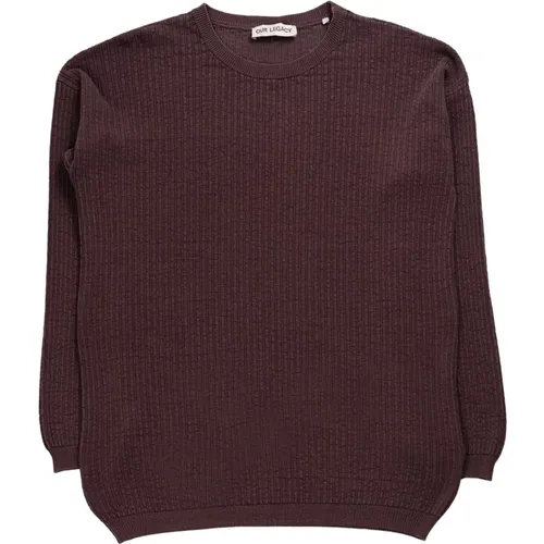 Plum Crewneck Popover Sweater , male, Sizes: XL, L, M, S - Our Legacy - Modalova