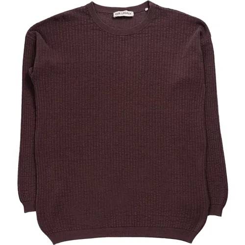 Plum Crewneck Popover Sweater , male, Sizes: XL, S - Our Legacy - Modalova