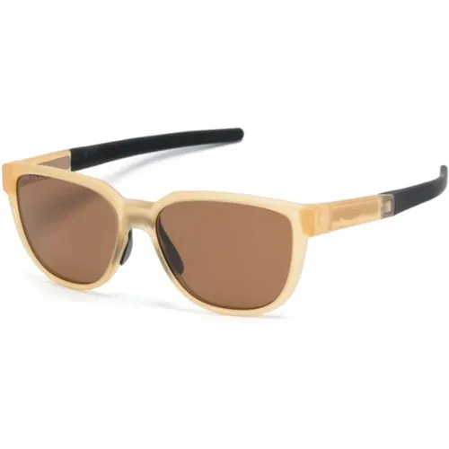Rechteckige Sonnenbrille mit Braunen Gläsern , Herren, Größe: ONE Size - Oakley - Modalova