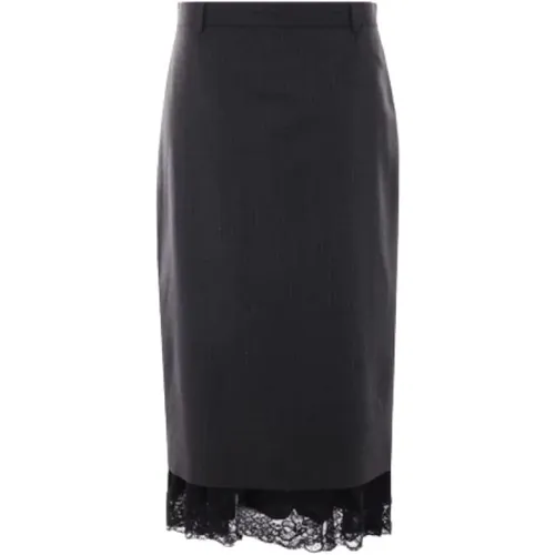 Grey Pinstripe Lingerie Tailored Skirt , female, Sizes: S - Balenciaga - Modalova
