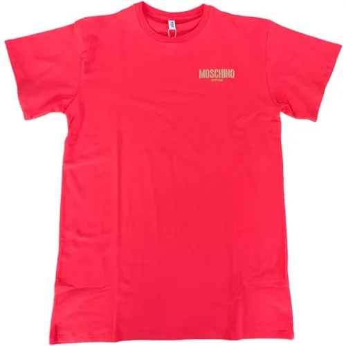 Kurzarm-Baumwoll-T-Shirt für Frauen , Damen, Größe: XS - Moschino - Modalova