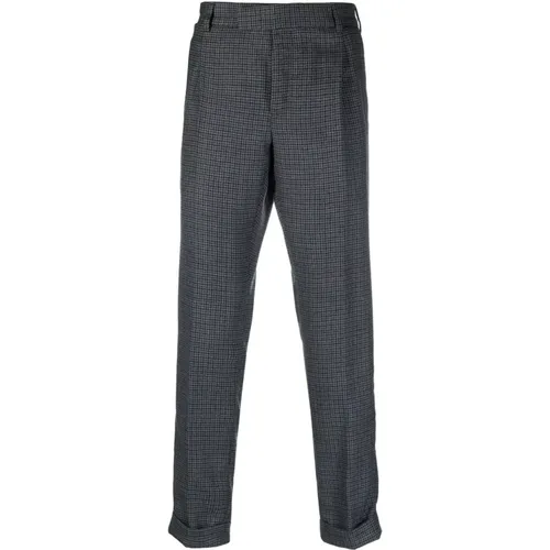 Suit Trousers, male, , Size: 2XL Tailored Wool Trousers, Grey, Belt Loops - PT Torino - Modalova