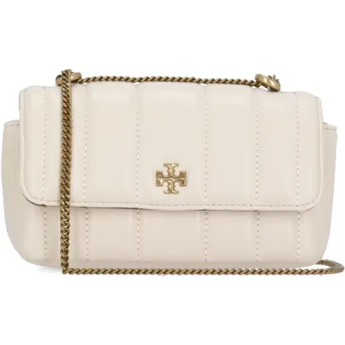 Matelassé Leder Schultertasche mit Doppeltem T-Logo - TORY BURCH - Modalova