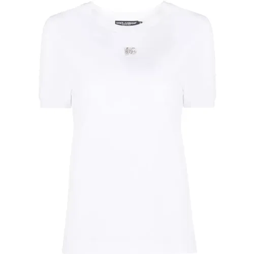 Weiße T-Shirts und Polos von , Damen, Größe: 2XS - Dolce & Gabbana - Modalova