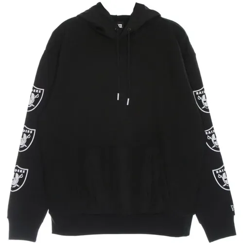 Lasrai Distressed Sleeve Print Hoodie , Herren, Größe: XS - new era - Modalova