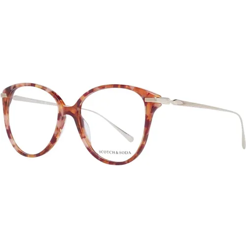 Glasses, female, , Size: ONE SIZE Orange Round Optical Frames for Women - Scotch & Soda - Modalova