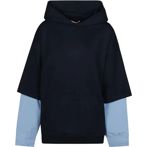 Sleeve Hoodie , male, Sizes: L - Marni - Modalova