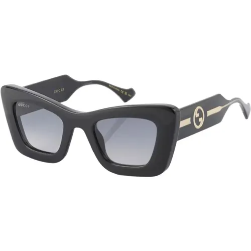 Cat-eye Schwarze Damen Sonnenbrille , Damen, Größe: 49 MM - Gucci - Modalova