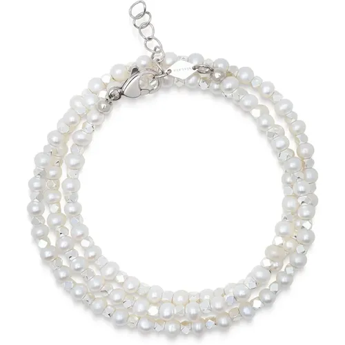 Wickelarmband mit Perlen , Herren, Größe: L - Nialaya - Modalova