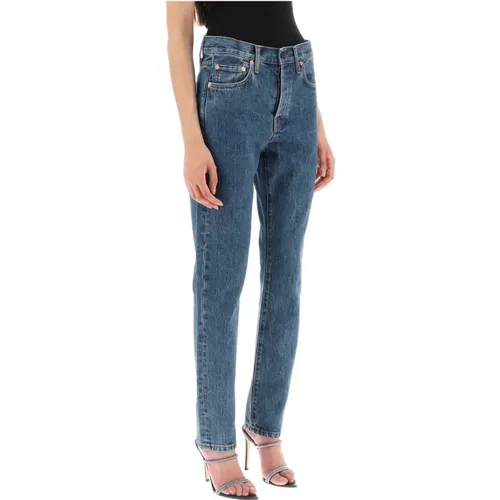 Slim Fit Jeans mit Acid Wash - WARDROBE.NYC - Modalova