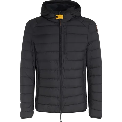 Matte Schwarze Last Minute Daunenjacke mit Kapuze , Herren, Größe: 2XL - Parajumpers - Modalova