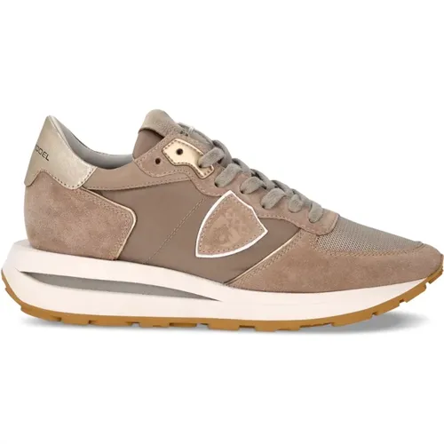 Sneakers, male, , Size: 6 US High Women's Baskets Tropez, Beige - Philippe Model - Modalova