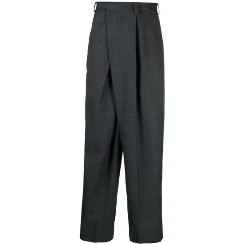 Grey/Black Wool Blend Wrap Trousers , male, Sizes: M - Acne Studios - Modalova