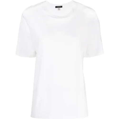 Weiße Baumwoll-Crew-neck T-Shirt , Damen, Größe: XS - R13 - Modalova