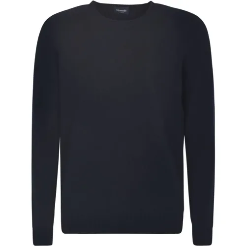 Crew Neck Sweater with Ribbed Detail , male, Sizes: XL, M, 4XL, 3XL, 2XL, L - Drumohr - Modalova