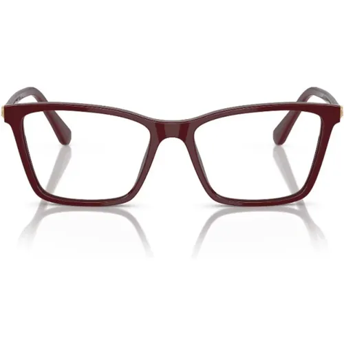 Glasses, unisex, , Size: ONE SIZE Elegant Burgundy Celluloid Frame with Light Point - Swarovski - Modalova