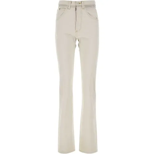 Ausgestellte Kreide Denim Jeans , Damen, Größe: W26 - Maison Margiela - Modalova