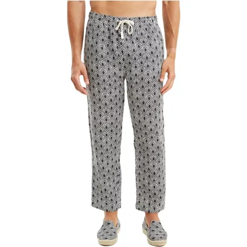 Straight Trousers, male, , Size: M Classic and Refined Linen Trousers - Peninsula - Modalova