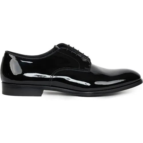 Derby Patent Leather With Leather Sole , male, Sizes: 10 UK, 8 1/2 UK, 6 UK, 6 1/2 UK, 5 UK, 7 1/2 UK, 8 UK, 9 UK - Doucal's - Modalova