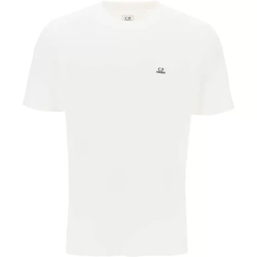 Regular-Fit T-Shirt mit Logo-Patch , Herren, Größe: S - C.P. Company - Modalova