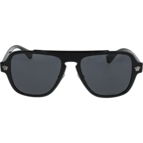 Iconic Sunglasses with Uniform Lenses , unisex, Sizes: 56 MM - Versace - Modalova