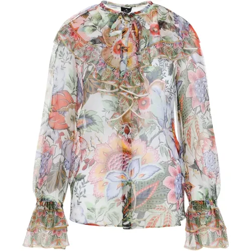 Floral Silk Shirt Multicolour , female, Sizes: S - ETRO - Modalova